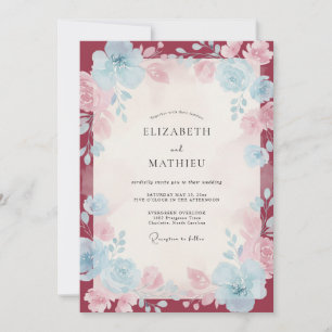 Invitation Mariage Fleur Sauvage Bleuet de Bourgogne