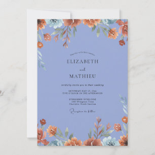 Invitation Mariage Fleur Sauvage Bleuet Ocbre