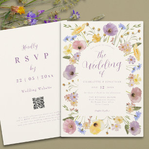 Invitation Mariage Fleur sauvage Boho coloré