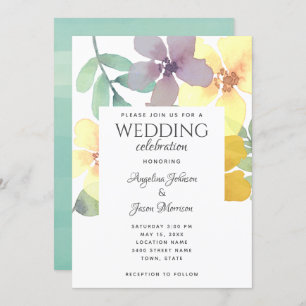 Invitation Mariage Fleur sauvage Boho moderne