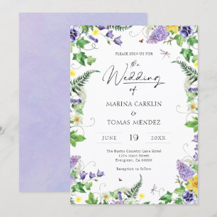 Invitation Mariage Fleur sauvage Boho Watercolor