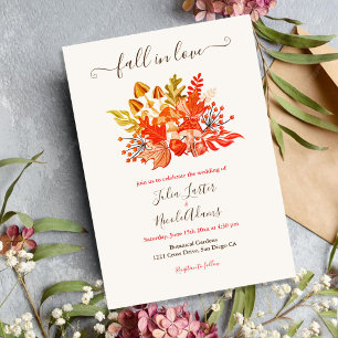 Invitation Mariage Fleur Sauvage Champignon Boisée Automne