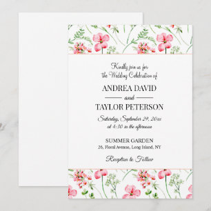 Invitation Mariage Fleur sauvage couleur aquarelle