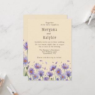 Invitation Mariage Fleur sauvage d'aquarelle Lavender Bloom