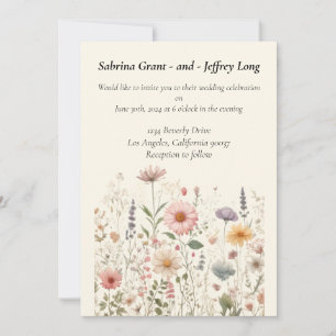 Invitation Mariage Fleur sauvage de charme