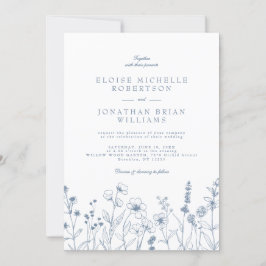 Invitation Mariage Fleur sauvage de périphérique minimaliste
