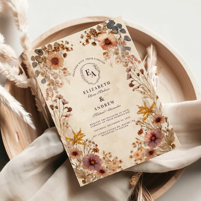 Invitation Mariage Fleur sauvage de prairie romantique (Créateur téléchargé)