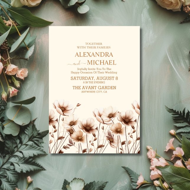 Invitation Mariage Fleur sauvage de Terracotta Boho (Créateur téléchargé)
