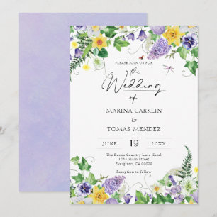 Invitation Mariage Fleur sauvage Elegant Boho