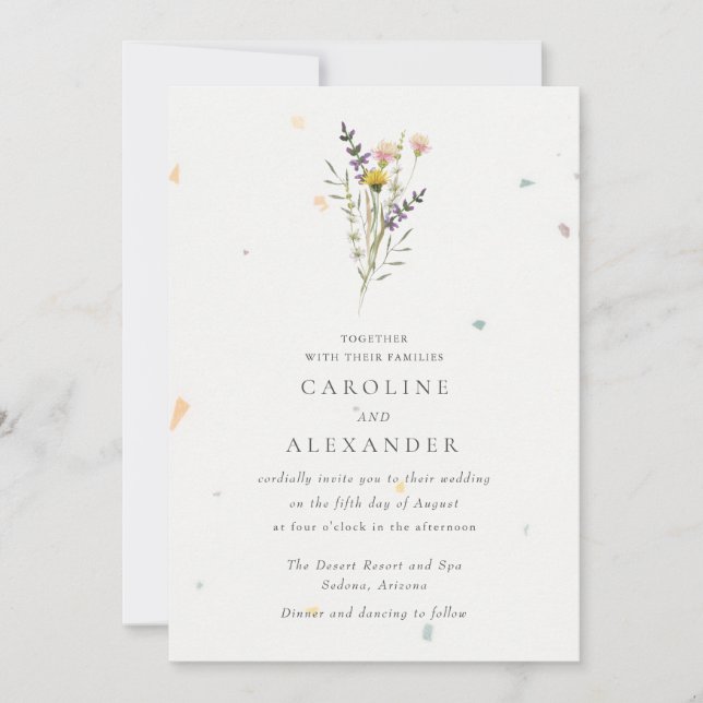 Invitation Mariage fleur sauvage Floral Garden (Devant)