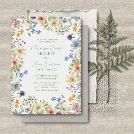 Invitation Mariage Fleur sauvage Pastel Delicate