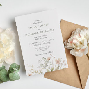 Invitation Mariage fleur sauvage Periwinkle