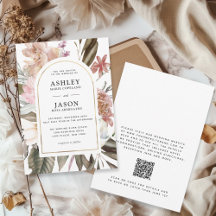 Mariage Fleur sauvage rustique Boho avec code QR