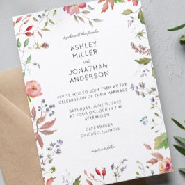 Invitation Mariage Fleur sauvage simple et intemporel