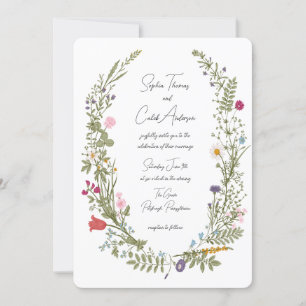 Invitation Mariage fleur sauvage Vintage