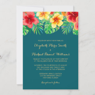 Invitation Mariage Fleur Tropicale Aquarelle