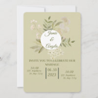 Invitation mariage fleur vert