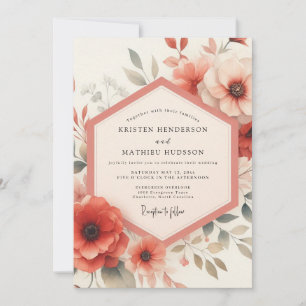 Invitation Mariage Fleurie à Fleurs de Corail