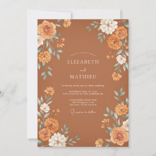 Invitation Mariage Fleurie Ambre