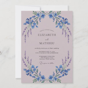 Invitation Mariage Fleurie Art Nouveau Lavande