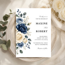 Mariage Fleurie Bleu Poussiéreux, Nuit et Rose Ivo