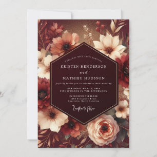 Invitation Mariage Fleurie Bourguignonne Opulente