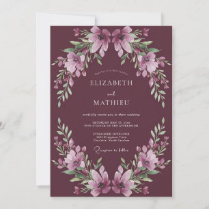 Invitation Mariage Fleurie de Prune