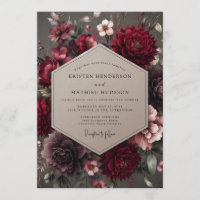 Mariage Fleurie de Velours Grenat