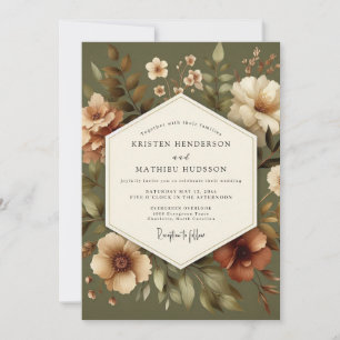 Invitation Mariage Fleurie Olives