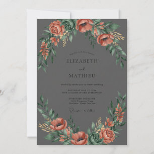 Invitation Mariage Fleurie Opulente de Corail