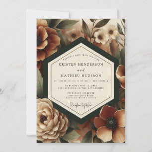 Invitation Mariage Fleurie Profonde de Bourgogne