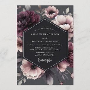 Invitation Mariage Fleurie Victorienne au Charbon de Bois