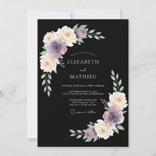 Invitation Mariage Fleurissant à la Crème de Lavande Botaniqu