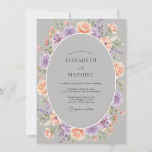 Invitation Mariage Fleurissant aux Pétales de Lavande et de P