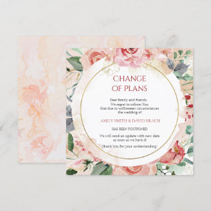 Invitation Mariage Fleuriste Reporté - Changement de Plans
