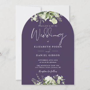Invitation Mariage Fleuristerie Arc Tout En Un Vert Pourpre