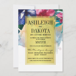 Invitation Mariage | Fleurs d'aquarelle tropicale