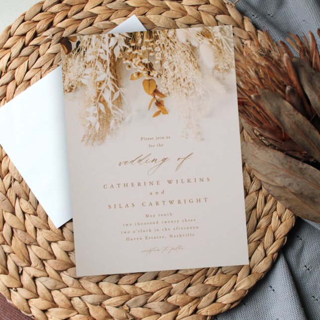 Invitation Mariage Fleurs d'Automne Bohème (Créateur téléchargé)