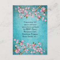 Mariage Fleurs de Cerisier Japonaises Bleu Turquoi