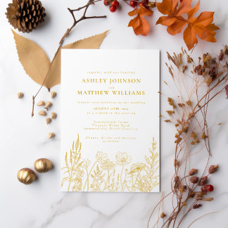 Invitation Mariage Fleurs de prairie simples