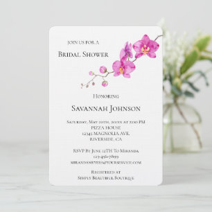 Invitation Mariage Fleurs d'Orchidée Rose