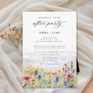 Invitation Mariage Fleurs Sauvages Prairie Montagnes Après-Fê