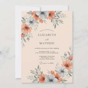 Invitation Mariage Floraison Artistique de Corail