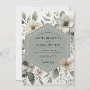 Invitation Mariage Floraison Botanique Sauge