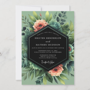 Invitation Mariage Floraison de Corail Sage