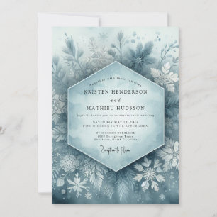 Invitation Mariage Floraison de la Forêt Bleue Poussiéreuse