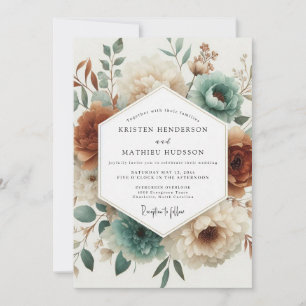 Invitation Mariage Floraison de la Forêt de Teal