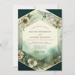 Invitation Mariage Floraison de la Forêt Émeraude