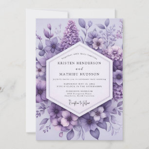 Invitation Mariage Floraison de Lavande en Forêt
