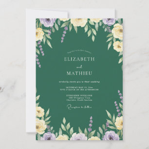 Invitation Mariage Floraison Lilas Jade